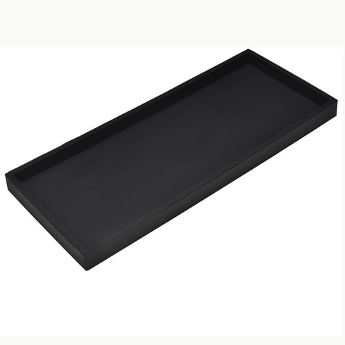 DNC 11.8" Bathroom Counter Tray, Silicone Vanity Tray for Kitchen Sink Soap Holder & Dispenser, Black Countertop