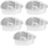 Luxshiny 5pcs Mini Heart Cake Pans, 4 Inch Aluminium Bakeware for Wedding, Birthday, Valentine’s Day