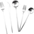 Silver Flatware, Royal 5 Piece Luxury Matte Finish 18/10 Stainless Steel Tableware Set for 1 Including Forks, Spoons,
