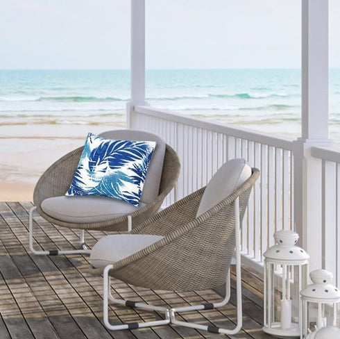 Outdoor Pillow Covers, 2PCS Waterproof Lumbar Pillow Covers 18x18 Inch for Furniture Patio Couch