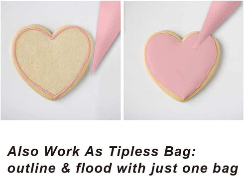 Pastry Bag - 100 Pieces 16 Inch Disposable Piping Bags Set with 8 Decorating Tips for Cake Decorating