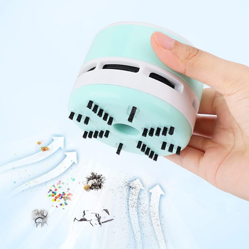 FineInno Mini Crumb Vacuum Cleaner - Portable Desktop Sweeper, Handheld Cordless Multifunction for Home, Office, Cars