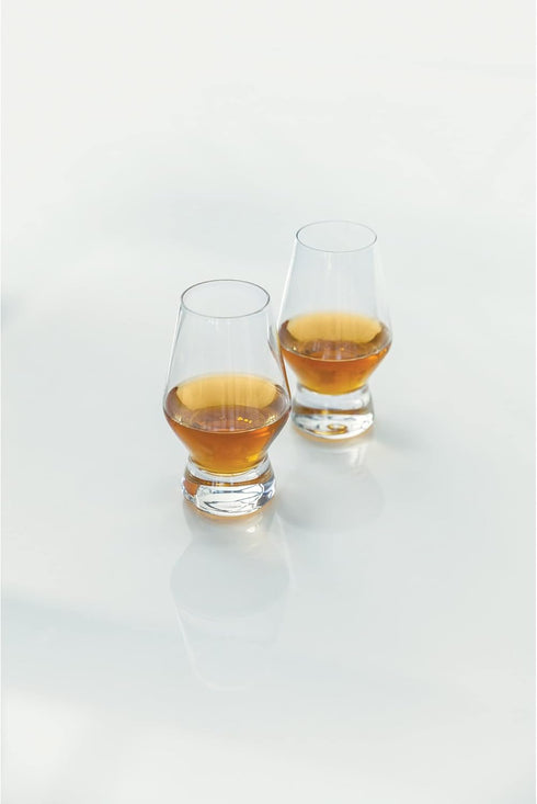 Viski Footed Crystal Scotch Glasses, Set of 2, Premium Liquor Drinking Glass, 8 oz Whiskey Bourbon Gift Set