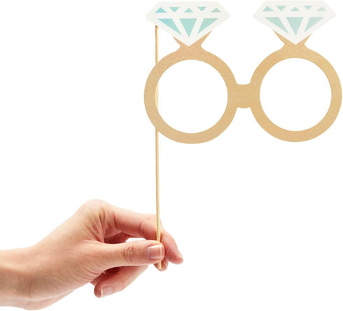 72 Pieces Wedding Photo Booth Props for Bridal Shower, Bachelorette Party, Selfies with Sticks and Stickers