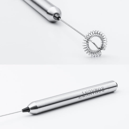 Handheld Milk Frother, ROMAUNT Battery Operated Electric Mini Mixer for Latte, Cappuccino, 304 Stainless Steel