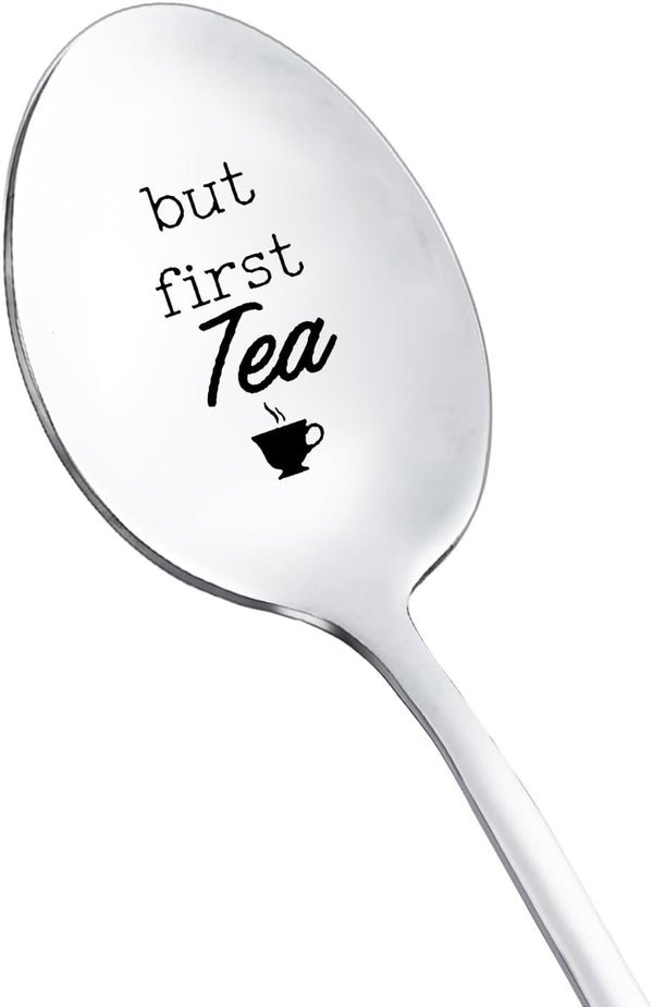 Christmas Birthday Spoon Gifts for Tea Lovers, But First Tea Spoons for Grandma Dad Tea Lover Gifts