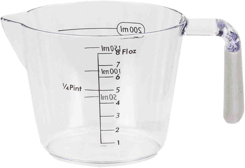 Home Basics 3 Piece Plastic Measuring Cup Set with Rubber Grip Handles, Clear
