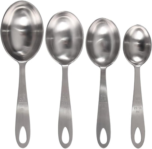 Lindy's 4-Piece Stainless Steel Measuring Scoop Set, Silver, 9 Inches Long