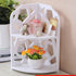 2-Tier HornTide Corner Shelf, Brief Fashion Organizer Storage Rack, for Cosmetic Doll Potted-Plant Vitamins Supplements
