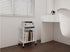 2-Tier Rolling Utility Cart with White Shelves and White Metal Frame, Industrial Mobile Storage Trolley on Wheels