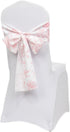6"x108" Efavormart Polyester Chair Sashes White Pink French Toile Floral Design - Durable & Reusable Chair Bows