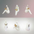 Lescafita White Abstract Sitting Figurine with Gold Butterfly Modern Shelf Sitter Sculpture for Home Decor, Minimalist