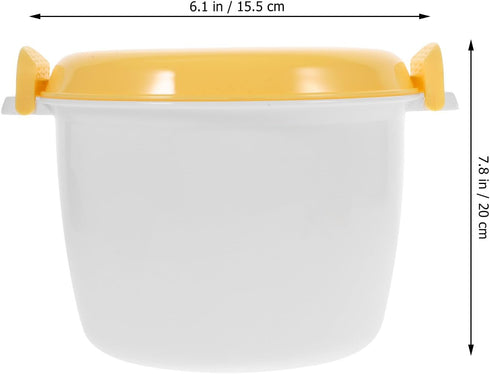 DOITOOL Microwave Rice Cooker Mini Microwave Steamer Microwave Rice Maker Vegetable Steamer Pot Microwave Cookware with Lid for Rice Vegetables,15.5X15.5X20CM