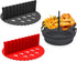 Zayookey 2 Pack Silicone Air Fryer Liners Divider - 6.5inch Reusable Heat Resistant Basket Divider Pads (Black+Red)