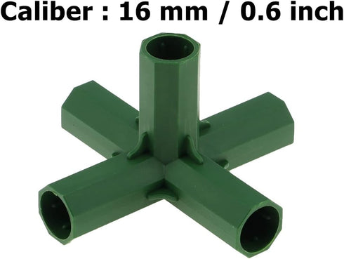 Meiwlong 4 16mm PCS Plastic Gardening Greenhouse Frame Building Connectors Pipe Fitting Heavy Duty Joint Tool Framework