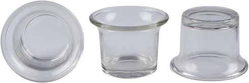 Clear Chunky Glass Lip Votive Candle Holders - Tealight Votive Cups for Wedding Proposal, Spa, Aromatherapy, Meditation