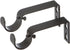 Ivilon Fixed Brackets for Curtain Rods - Set of 2 for 1 or 1 1/8 Inch Rods, Antique Black
