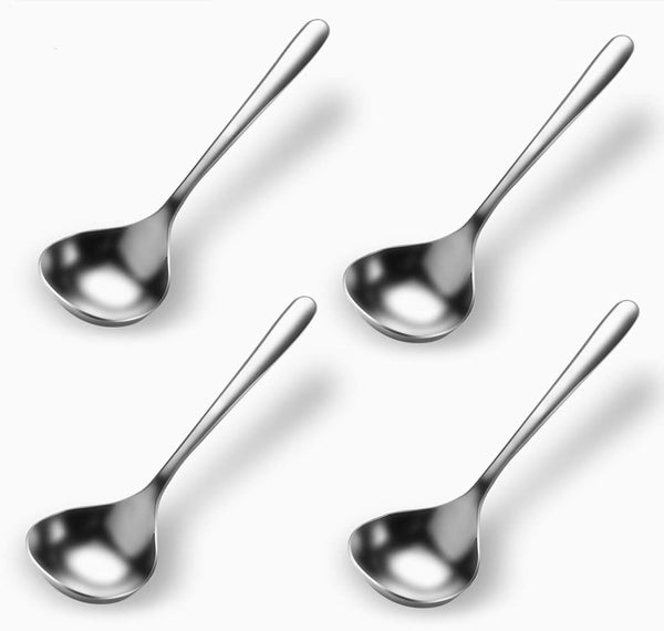 18/8 Stainless Steel Mini Ladle Deep Soup Spoon - 6.7inch (Pack of 4)
