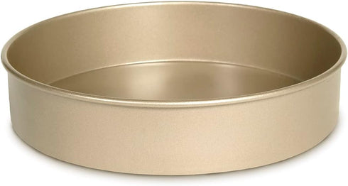 Glad Round Baking Pan, Nonstick Heavy Duty Metal Bakeware for Cakes and Desserts, Gold