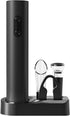 Electric Wine Opener Set, Battery Operated Corkscrew with Storage Base, Automatic Wine Opener for Home Bars (Black)