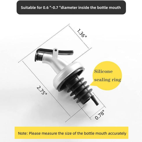 Dycica Nozzle (Silver-3pcs) Olive Oil Spouts, Oil Vinegar Bottle Stopper Spout Leakproof Dispenser Wine Pourer forOil