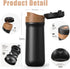 Classic Portable French Press Coffee Mug, 12 oz Stainless Steel Coffee Maker with Carry Loop
