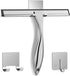 All-Purpose Stainless Steel Shower Squeegee, 10 Inch with 2 Adhesive Hooks, Bathroom Cleaner Tool for Glass, Tile, Car