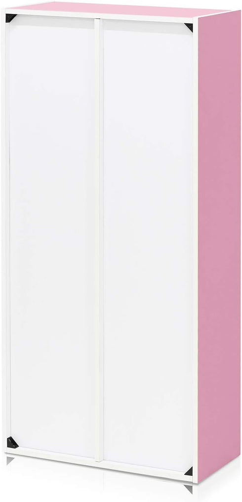 Furinno 7-Cube Reversible Open Shelf - White/Pink, Model 11048WH/PI