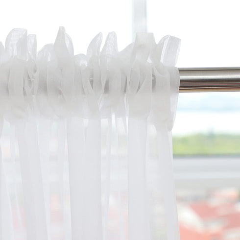 ABCHOME Sheer White Curtains, 84 Inches Long, 2 Panels, Available in 15 Colors for Bedroom, Living Room