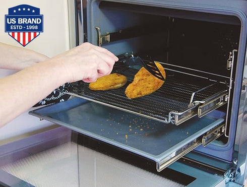 Cooks Innovations Toaster Oven Non-Stick Liner & Crisper Set - Premium Crisping Sheet for Easy Clean Up