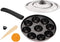 Satre Online Aluminium Non-Stick 9 Cavity Appam Patra with Steel Lid, Black
