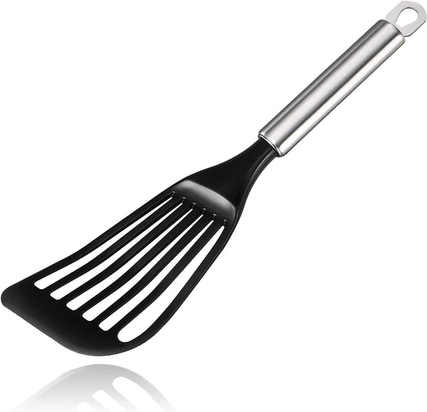 Tenta Kitchen Fish Spatula, Iron Slotted Kitchen Utensil, Wide Thin Egg Flipper for Cooking