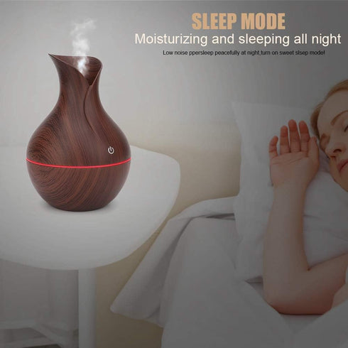 High Capacity Cool Mist Humidifier, for Bedroom, Baby Room, Living Room (Dark Wooden Grain)