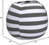 Miaowater 2 PCS Stuffed Animal Storage Bean Bag Chair Cover, Cotton Canvas with Zipper, Grey 24"