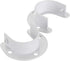 OwnMy 4 Packs Closet Rod End Supports, U Shaped Stainless Steel Flange Rod Holder for Wardrobe Shelf, White