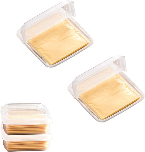 WonLiq 2 Pack-Plastic Sliced Cheese Storage Containers with lids Airtight Keeps Cheese Fresh and Delicious Cheese