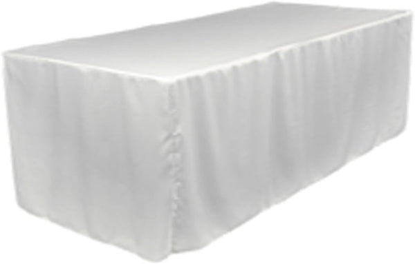 TEKTRUM Fitted Table DJ Jacket Cover, 8-Feet Long, Thick/Heavy Duty/Durable Fabric, White Color (TD-JKT-WHT-8FT)