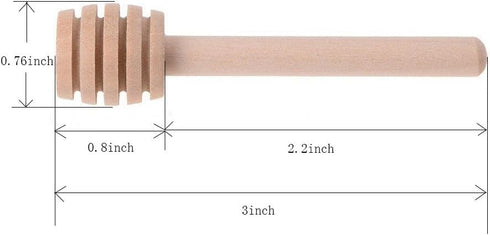 24 Pack Mini Wooden Honey Dipper Sticks - 3 inch Individually Wrapped Server for Honey Jar Dispense