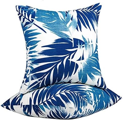Outdoor Pillow Covers, 2PCS Waterproof Lumbar Pillow Covers 18x18 Inch for Furniture Patio Couch