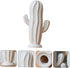 VOSAREA Ceramic Cactus Figurine Minimalist Cactus Statue Jewelry Holder Centerpiece Ornament for Home Office Decor