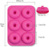 homEdge Silicone Donut Molds, 3-Pack Non-Stick Food Grade Silicone Pans for Donut Baking – Green, Pink, Blue