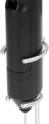 Mini Handheld Drink Mixer - Portable Stainless Steel Electric Milk Frother with Metal Base (Black and Bracket)