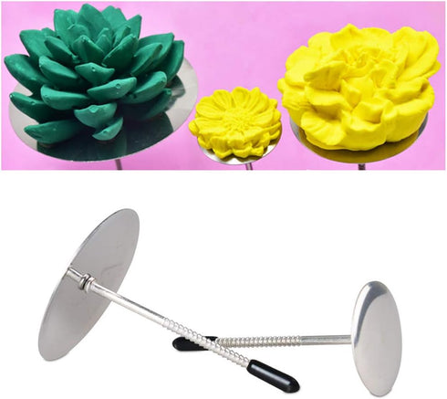 3 Pcs Flower Nail Decorating Tools - Stainless Steel Cake Cupcake Decor Tools for Baking