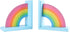 NIKKY HOME Wooden Rainbow Book Ends Non-Skid Cute Bookends Book Stoppers for