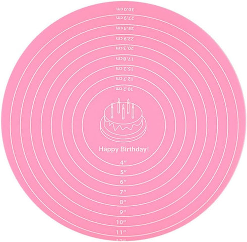 Silicone Baking Mat with Measurements, Non-Stick Heat Resistant Cake Mat for Pastry Baking Sheet - Pink