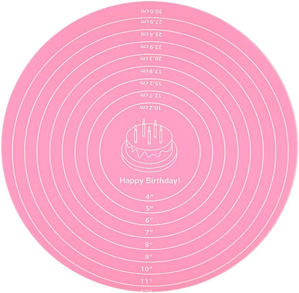 Silicone Baking Mat with Measurements, Non-Stick Heat Resistant Cake Mat for Pastry Baking Sheet - Pink