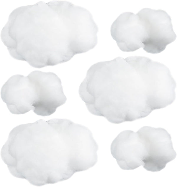 Jetec 6 Pieces Artificial Cloud Props, 3D Cloud Shape Hanging Decorations for Wedding Party & Stage Show Decor