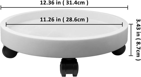 2Pack 12.4'' Plant Caddy with Wheels, Plant Stand Dolly for Heavy Planter,Wheeled Planter Saucer Tray,Rolling plant