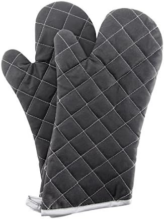 ARCLIBER Extra Long Oven Mitts, Heat Resistant Quilted Terry Cloth Cotton Gloves for Cooking Baking, 425°F