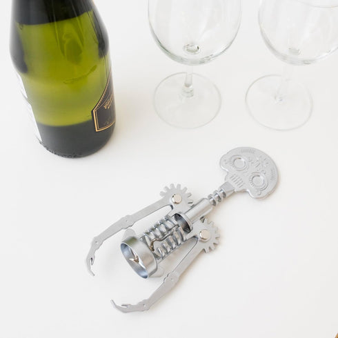 Kikkerland Day of the Dead Corkscrew, Silver